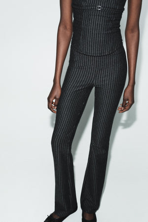 Noir Pinstripe Halter Set