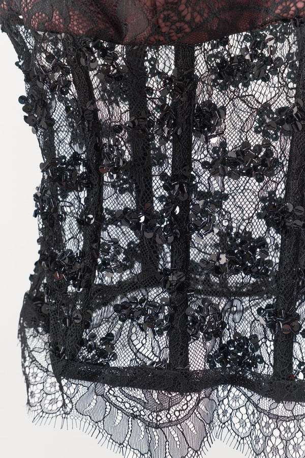 Noir Lace Corset Top