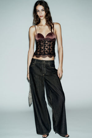 Noir Lace Corset Top