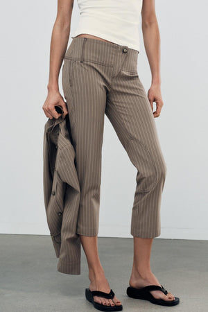 Pinstripe Straight Leg Pants