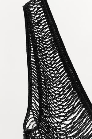 Noir Cascade Beaded Top