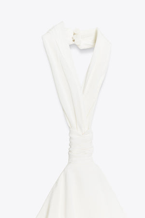 Cloud Ruffle Halter Dress