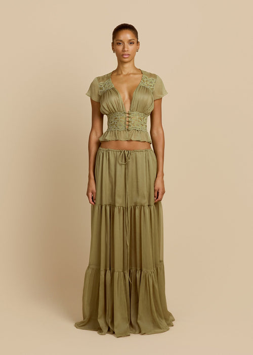 Olive Lace Tiered Set
