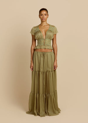 Olive Lace Tiered Set