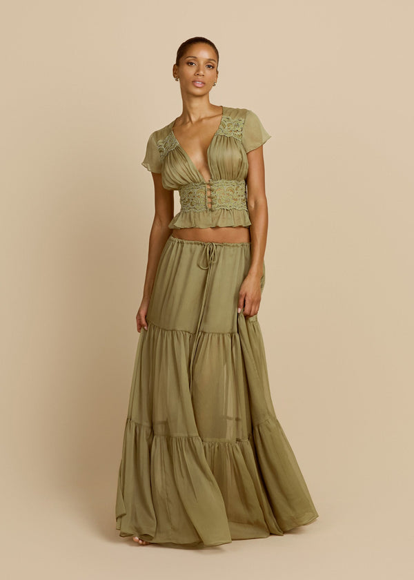 Olive Lace Tiered Set
