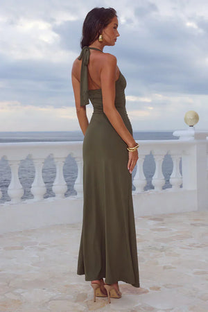 Cutout Halter Maxi Dress