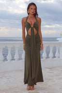 Cutout Halter Maxi Dress