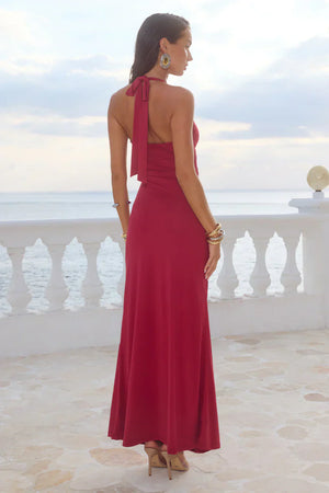 Cutout Halter Maxi Dress