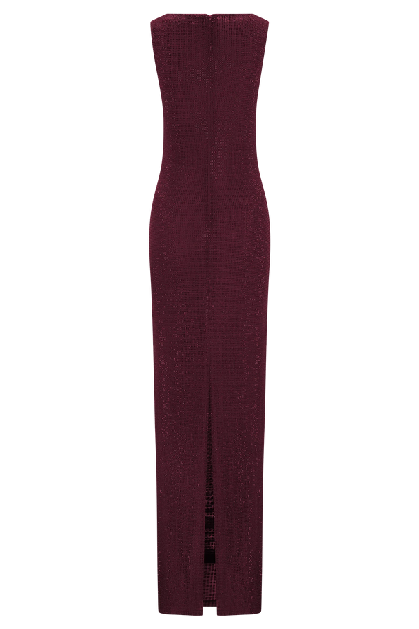 Crimson Diamanté Gown