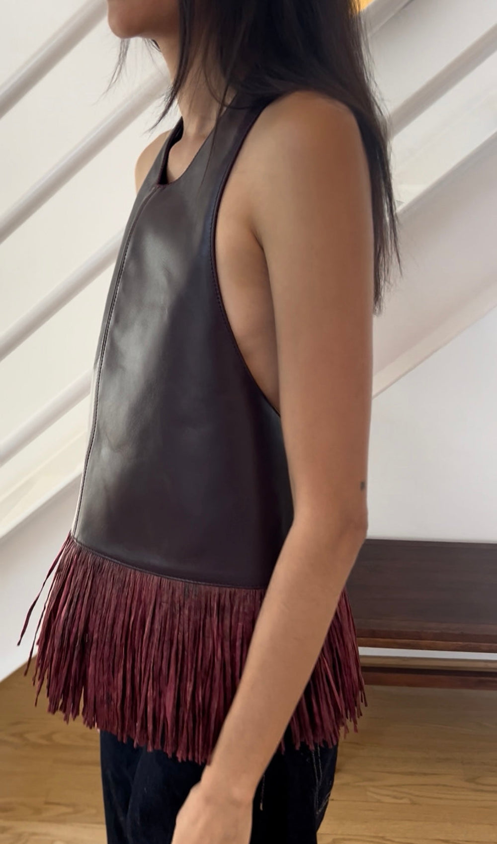 Sierra Fringe Leather Top