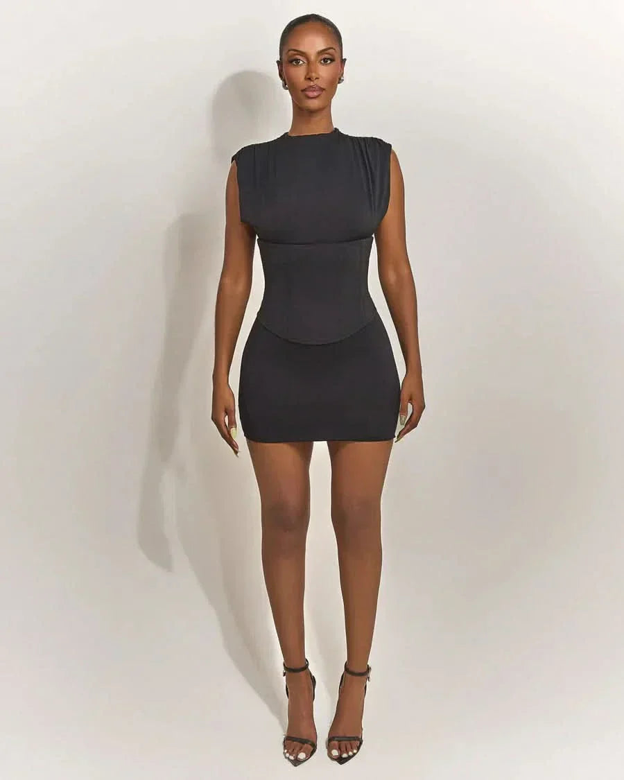 Corset Waist Mini Dress